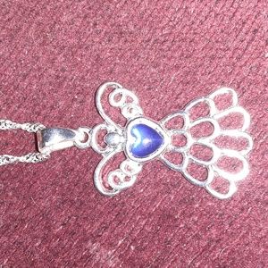 Avon September ANGEL Necklace Silvertone